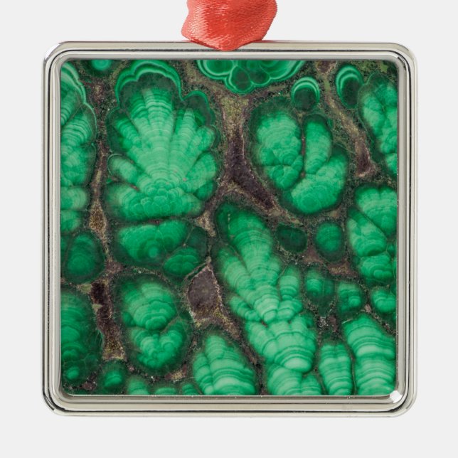 Green Patterned Malachite Metal Tree Decoration (Front)