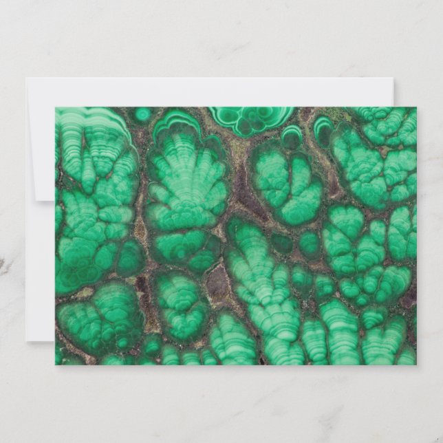 Green Patterned Malachite Thank You Card (Front)