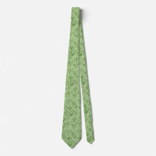 Green patterned neck tie
