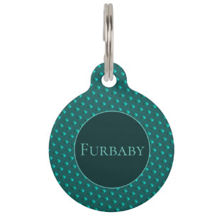 Green Patterned Pet Tag