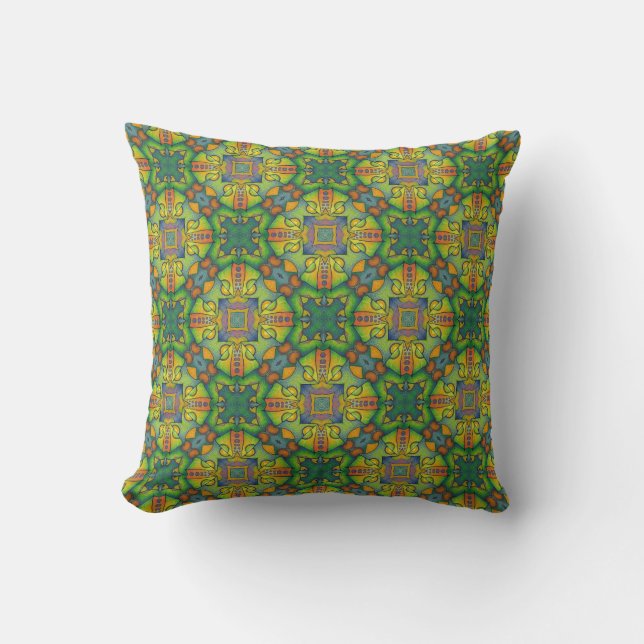 Green patterned pillow (Front)