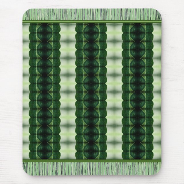 Green Patterned Rug Style Mouse Mat (Front)