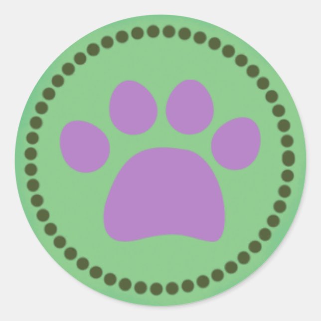 Green Paw Print Sticker (Front)