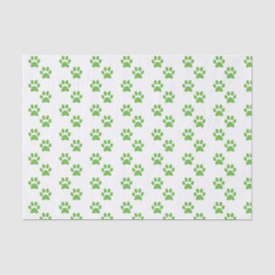 Green Paw Print Tissue Paper