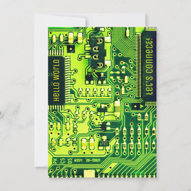 Green PCB board, electronic parts printed circuit Invitation (Front)