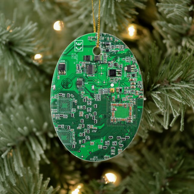 Green PCB Circuit Board Design for IT Pros Ceramic Tree Decoration (Tree)