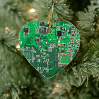 Green PCB Circuit Board Design for IT Pros Ceramic Tree Decoration