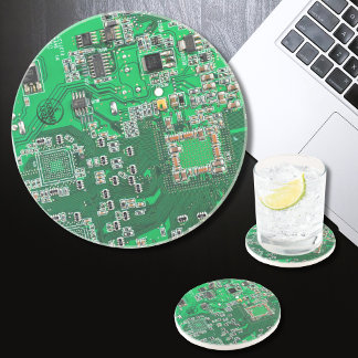 Green PCB Circuit Board Design for IT Pros Coaster