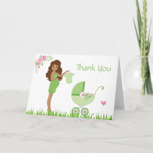 Green Pea Baby Shower Thank You Card