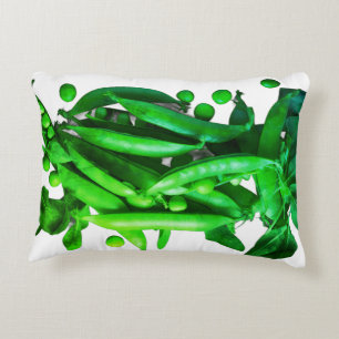 Green Pea Pods Are the Center of Attention on This Decorative Cushion