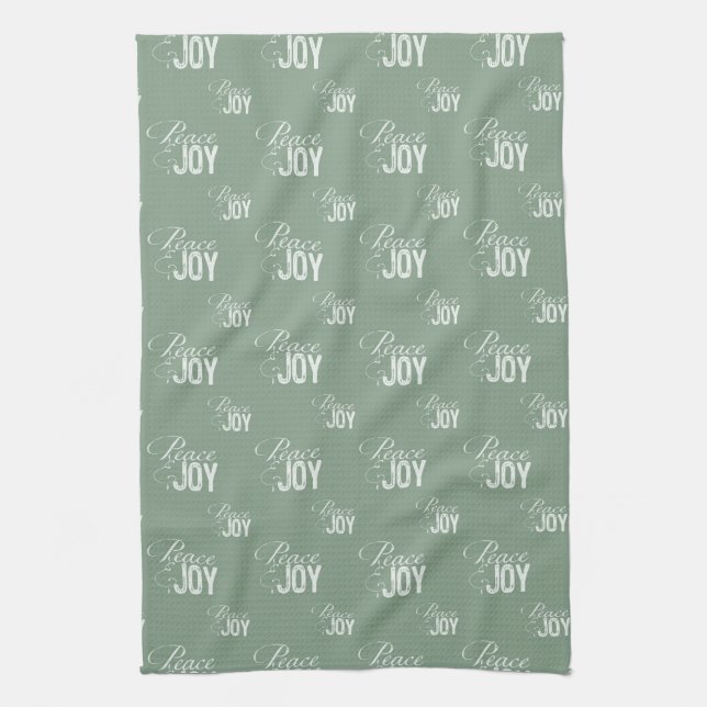 Green Peace and Joy Tea Towel (Vertical)
