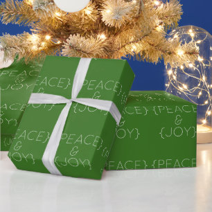 Green Peace and Joy Wrapping Paper