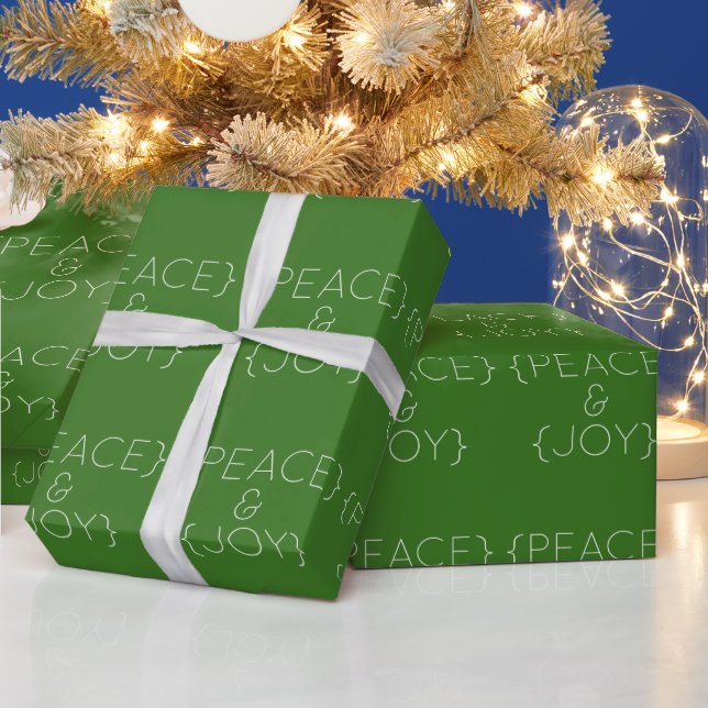 Green Peace and Joy Wrapping Paper (Holidays)