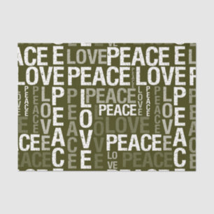 Green Peace and Love Tissue Paper