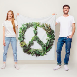 Green Peace Fleece Blanket