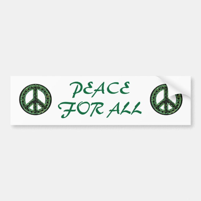 green peace for all bumper sticker (Front)