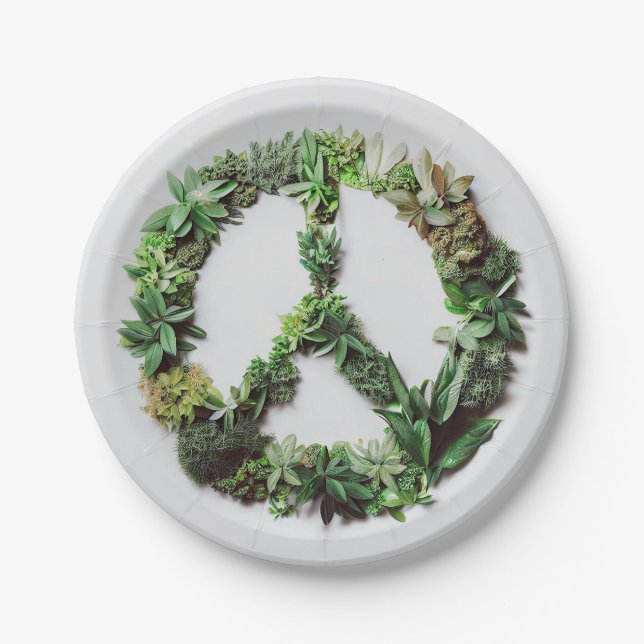Green Peace Paper Plate (Front)