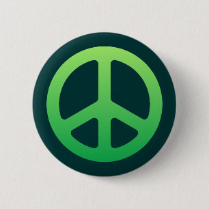 Green Peace Sign 6 Cm Round Badge
