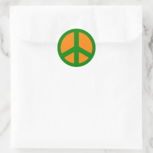 Green Peace Sign Classic Round Sticker