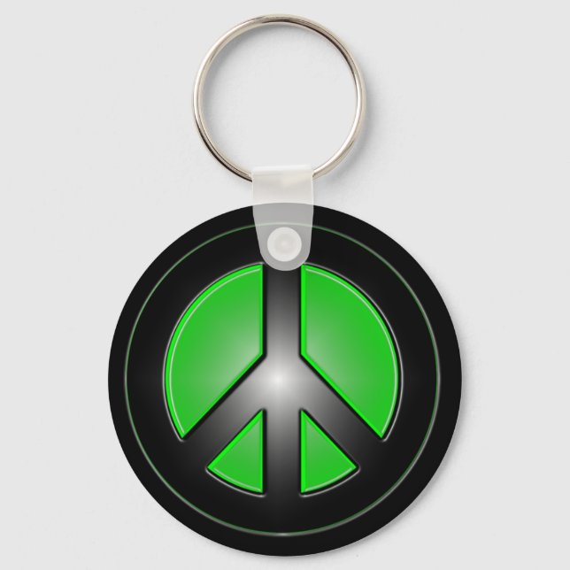 green peace sign key ring (Front)