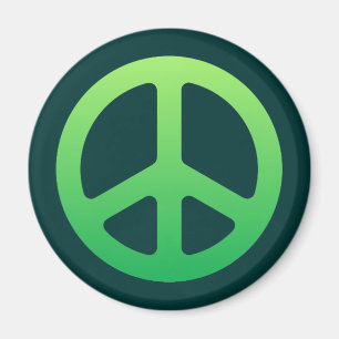 Green Peace Sign Magnet