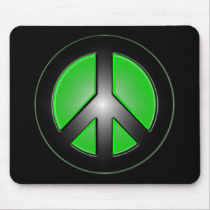 green peace sign mouse mat