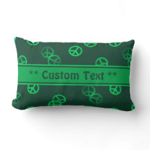 Green Peace Sign Pattern w/ Custom Text