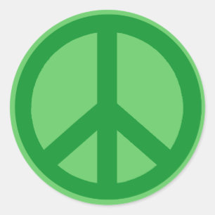 Green Peace Sign Products Classic Round Sticker