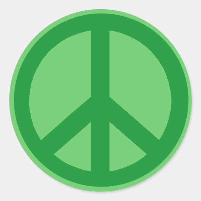 Green Peace Sign Products Classic Round Sticker (Front)