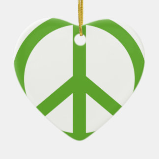Green Peace Sign Symbol Ceramic Tree Decoration