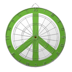 Green Peace Sign Symbol Dartboard