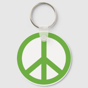 Green Peace Sign Symbol Key Ring