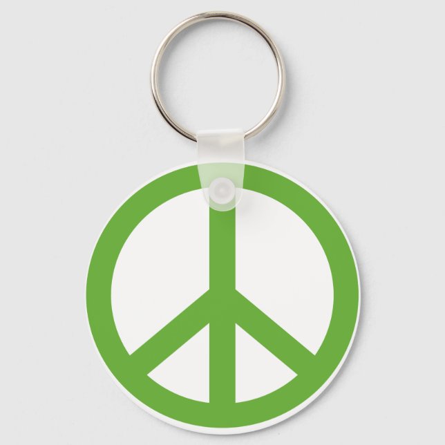 Green Peace Sign Symbol Key Ring (Front)