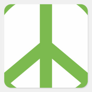 Green Peace Sign Symbol Square Sticker