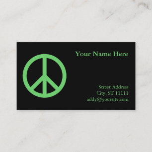 Green Peace Symbol Business Card