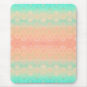 Green, Peach, Melon and Coral Geometric Mouse Mat