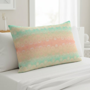 Green, Peach, Melon and Coral Geometric Pillowcase