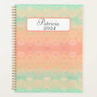 Green, Peach, Melon and Coral Geometric Planner