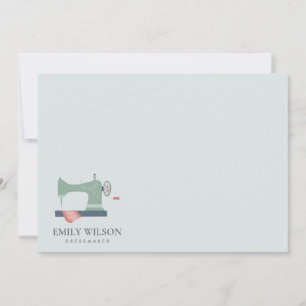 GREEN PEACH PINK SEWING MACHINE TAILOR BUSINESS CARD