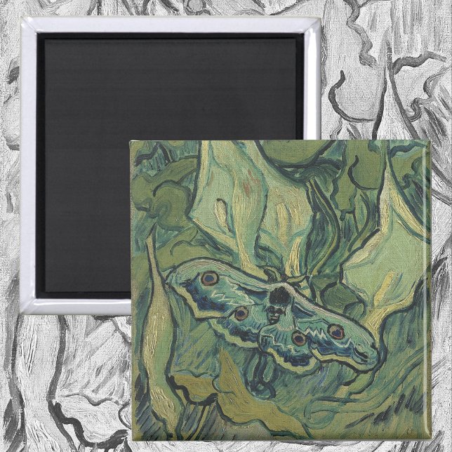 Green Peacock (Emperor) Moth by Vincent van Gogh Magnet (Creator Uploaded)