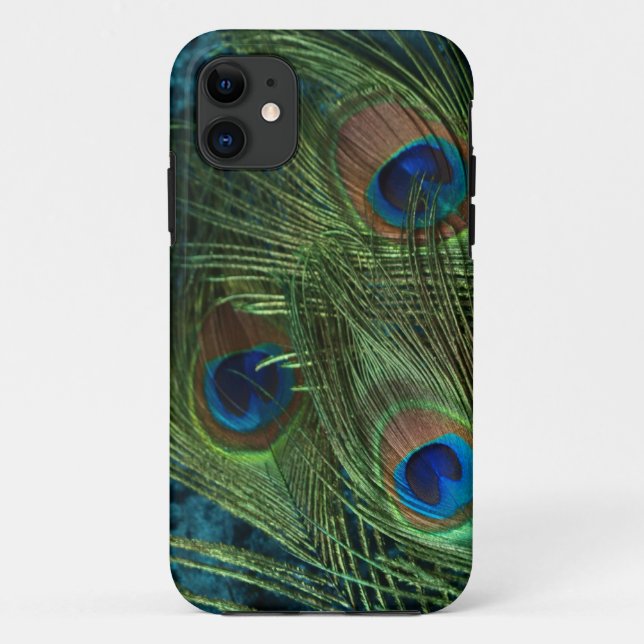 Green Peacock Feather Case-Mate iPhone Case (Back)