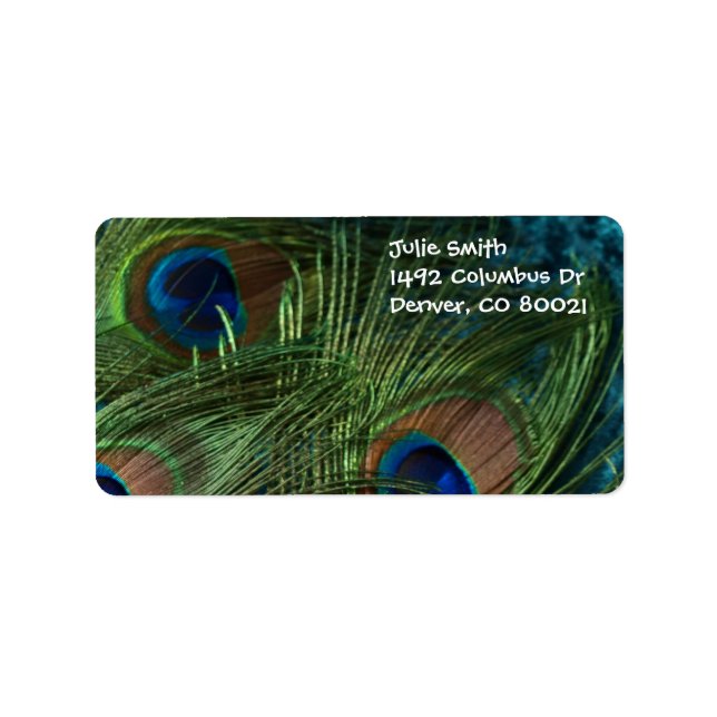 Green Peacock Feather Label (Front)