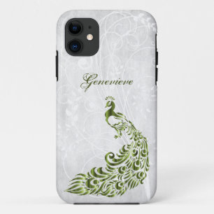 Green Peacock Personalised iPhone 11 Case