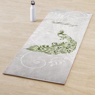 Green Peacock Personalised Yoga Mat
