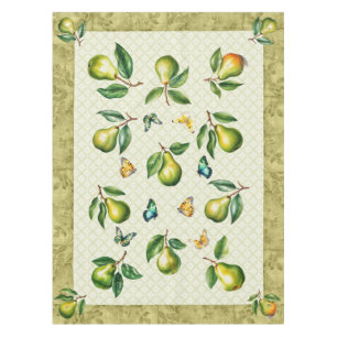 Green Pear and Butterfly Summer Tablecloth
