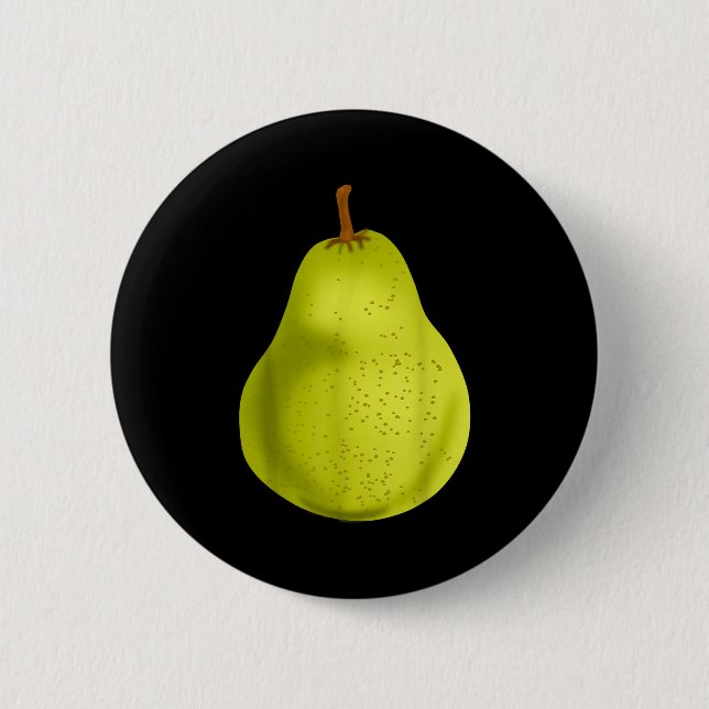 Green Pear Funny Fruit Costume  6 Cm Round Badge (Front)