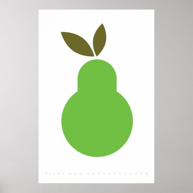Green Pear Retro Poster 60's 70's Quote (Front)