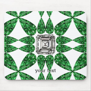 Green Pear shaped Diamond Pattern Mouse Mat