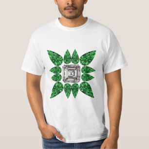 Green Pear shaped Diamond Pattern T-Shirt
