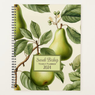 Green Pears Custom Yearly Planner Hardcover